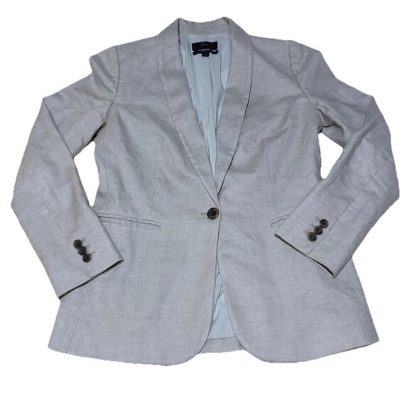 J. Crew Jackets & Blazers - J. Crew womens Parke blazer size 4 oatmeal beige preppy career coastal Linen